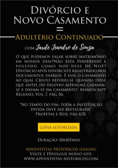 DVD - Divórcio e Novo Casamento = Adultério Continuado