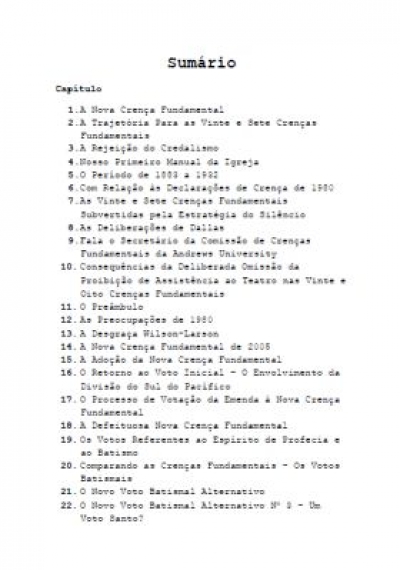 Os Vinte e Oito Fundamentos - Apostasia Proclamada Em Silencio.